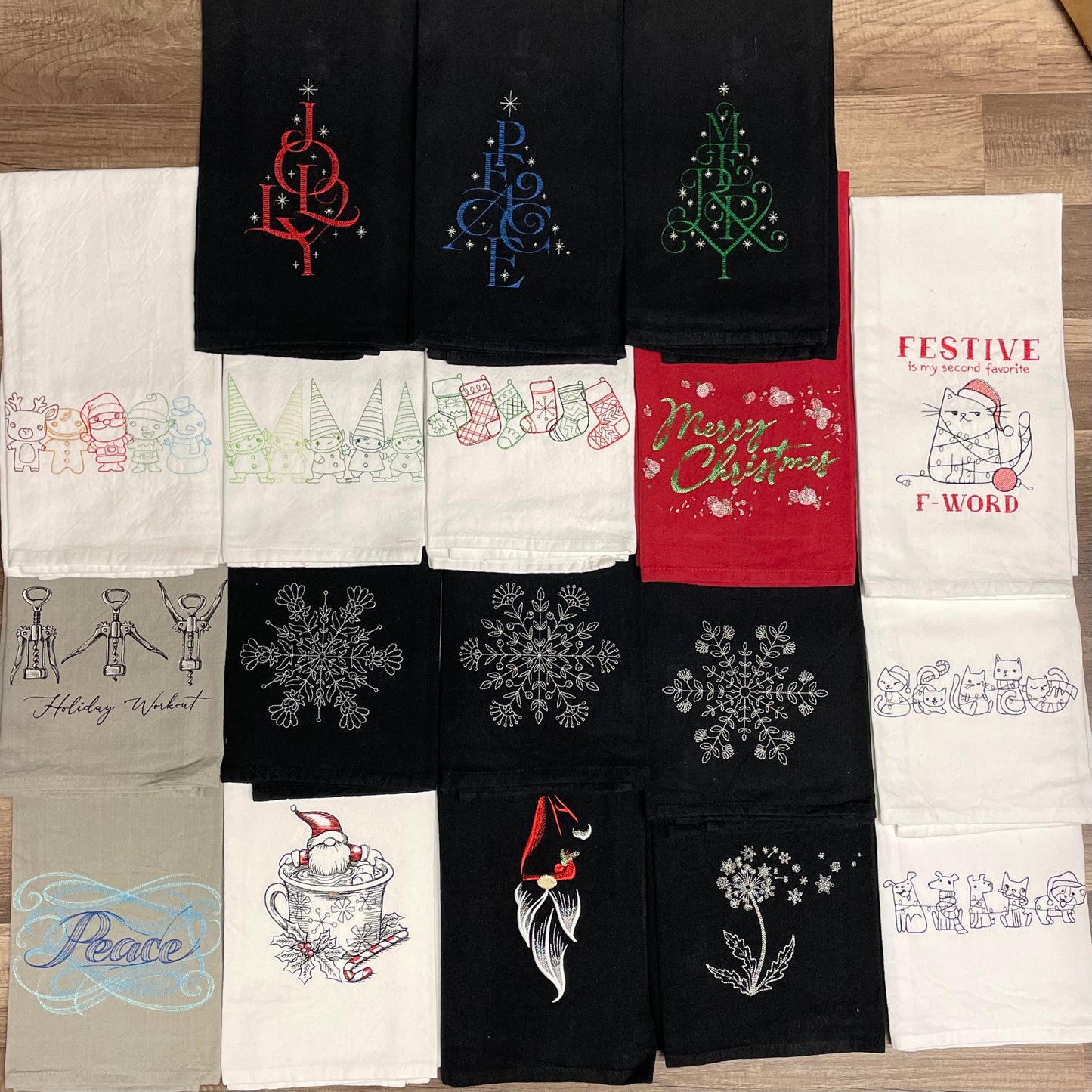 Christmas tea towels