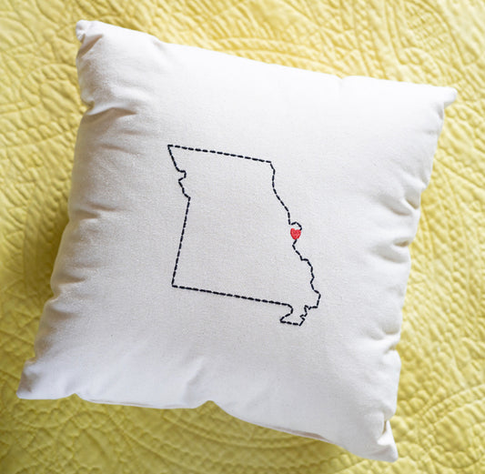 STL Love Embroidered Pillow